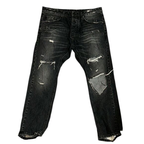 Revolve One Teaspoon Men’s Distressed Faded Black Jeans(Size 32) - Picture 5 of 12